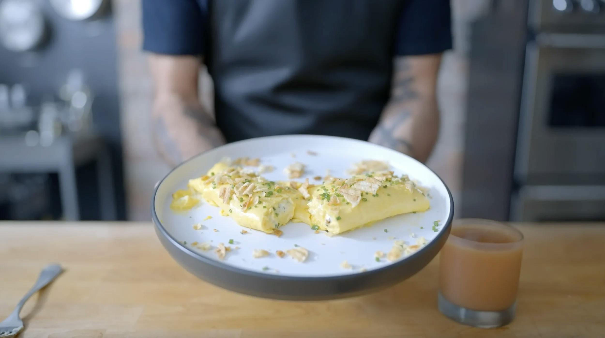 Potato Chip Omelet inspired by The Bear